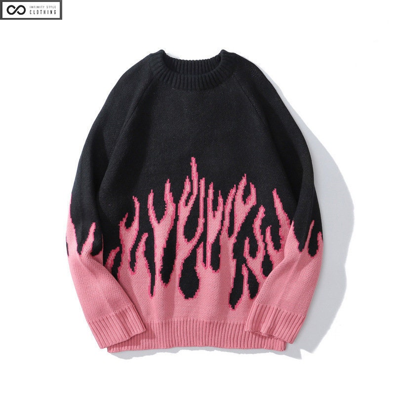 knitted flame sweater