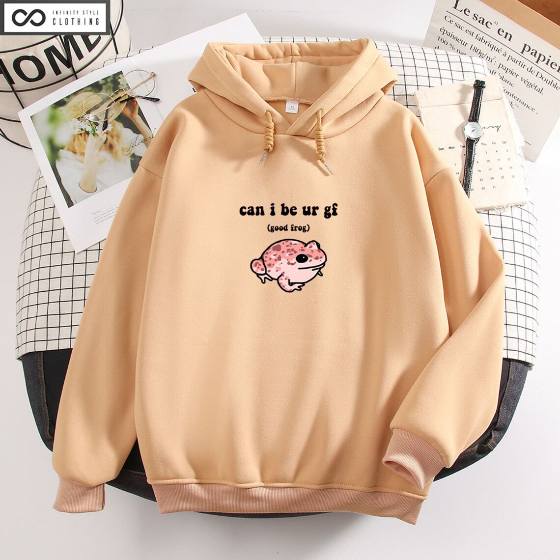 Frog Print Hoodie Anime Print Hoodie Harajuku Trui Etsy