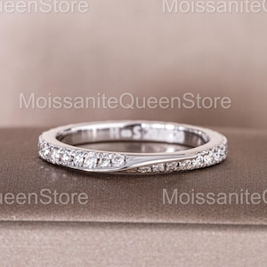 Elegant Moissanite Diamond Eternity Band in White Gold | Sparkling Wedding Ring | Classic Engagement Band | Anniversary Gift