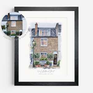 Custom House Portrait, Home Illustration from Photo, Watercolour House Portrait, New Home Gift, Watercolour Home Print, Family Home Present Bild 1