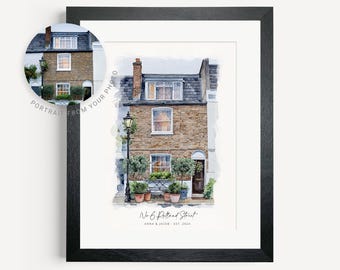 Custom House Portrait, Home Illustration from Photo, Watercolour House Portrait, New Home Gift, Watercolour Home Print, Family Home Present