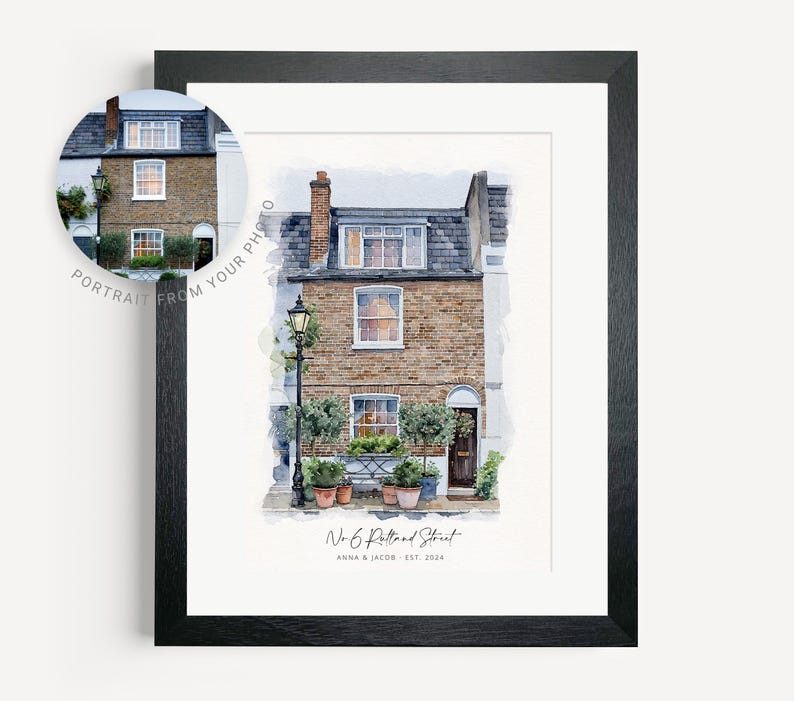 Custom House Portrait, Home Illustration from Photo, Watercolour House Portrait, New Home Gift, Watercolour Home Print, Family Home Present Bild 1