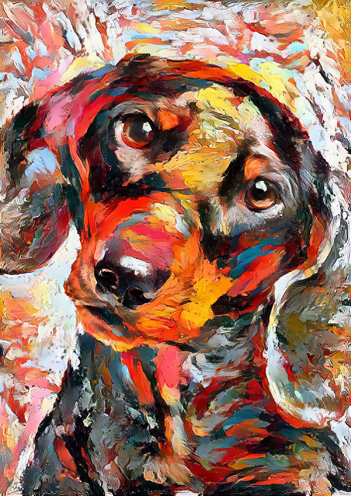 Colourful Custom Pet Portrait Abstract Illustration Etsy