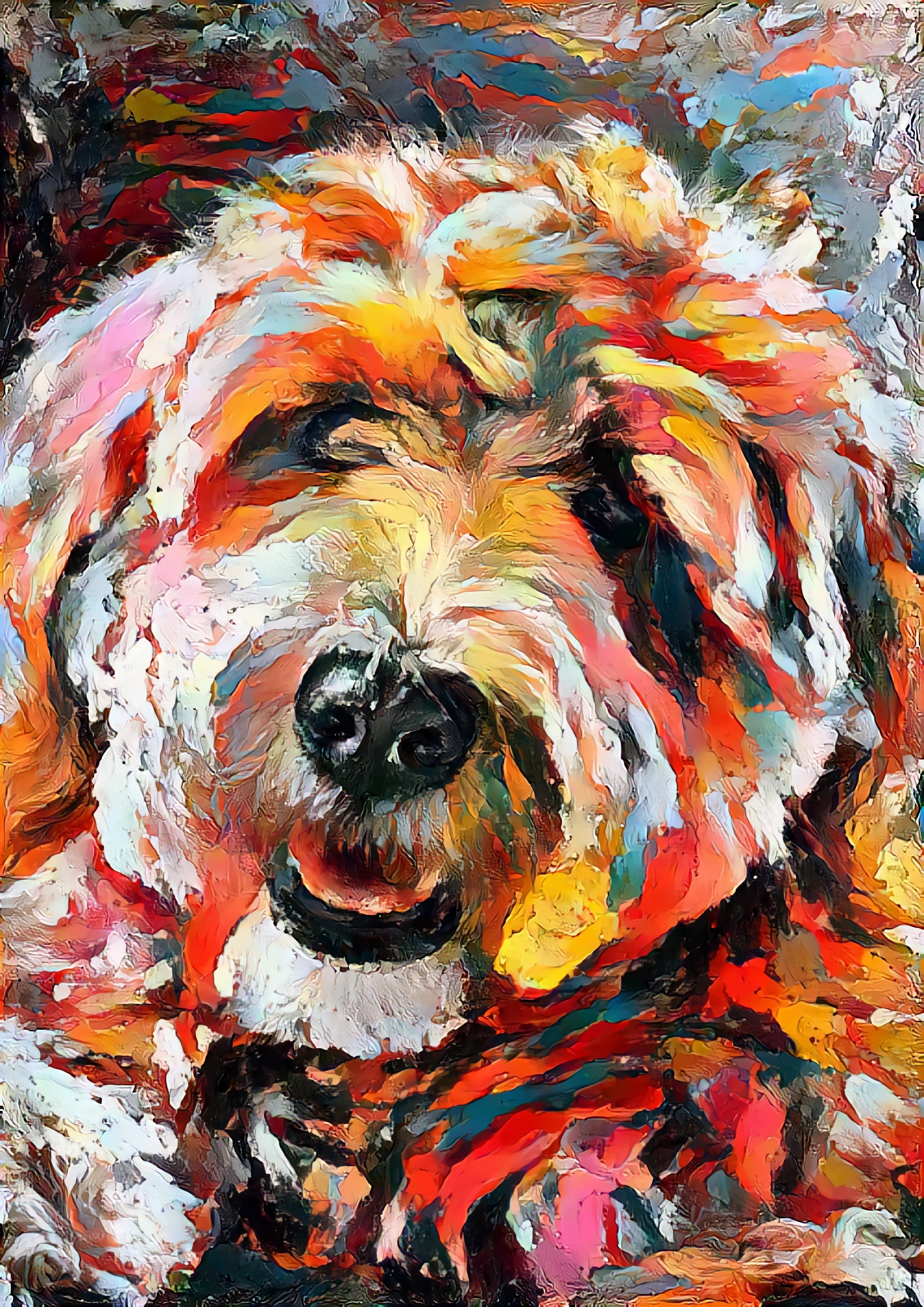 Colourful Custom Pet Portrait Abstract Illustration Etsy