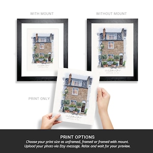 Custom House Portrait, Home Illustration from Photo, Watercolour House Portrait, New Home Gift, Watercolour Home Print, Family Home Present Bild 3