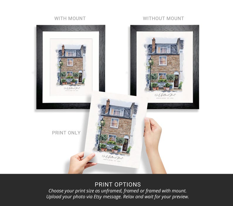 Custom House Portrait, Home Illustration from Photo, Watercolour House Portrait, New Home Gift, Watercolour Home Print, Family Home Present Bild 3