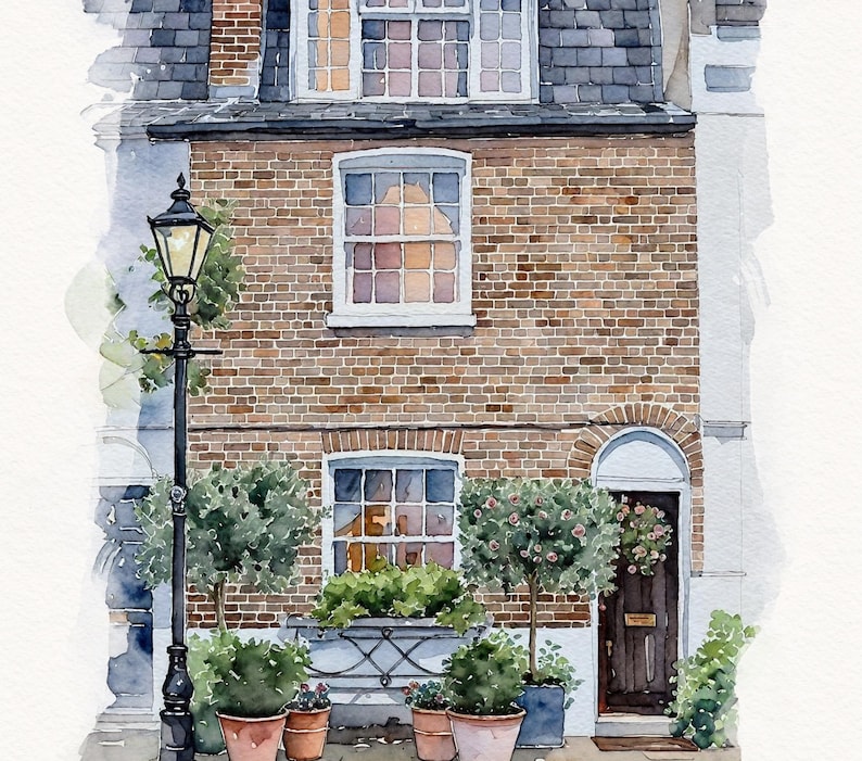 Custom House Portrait, Home Illustration from Photo, Watercolour House Portrait, New Home Gift, Watercolour Home Print, Family Home Present Bild 2