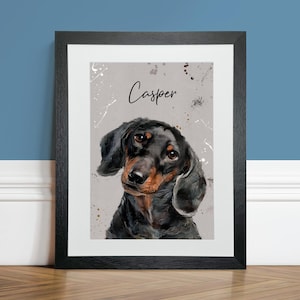 Retrato de perro personalizado, retrato de mascota a partir de una foto, arte contemporáneo para perros, arte impreso para mascotas, retrato de perro enmarcado, regalo de retrato de perro, mascota pintada
