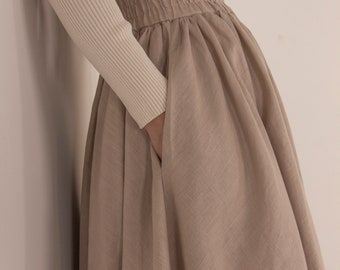 Mel gather skirt　ANDMARY　BROWN　M▲▲▲ Amazon.com: Women Skirt with Belt High Waist All Match Long