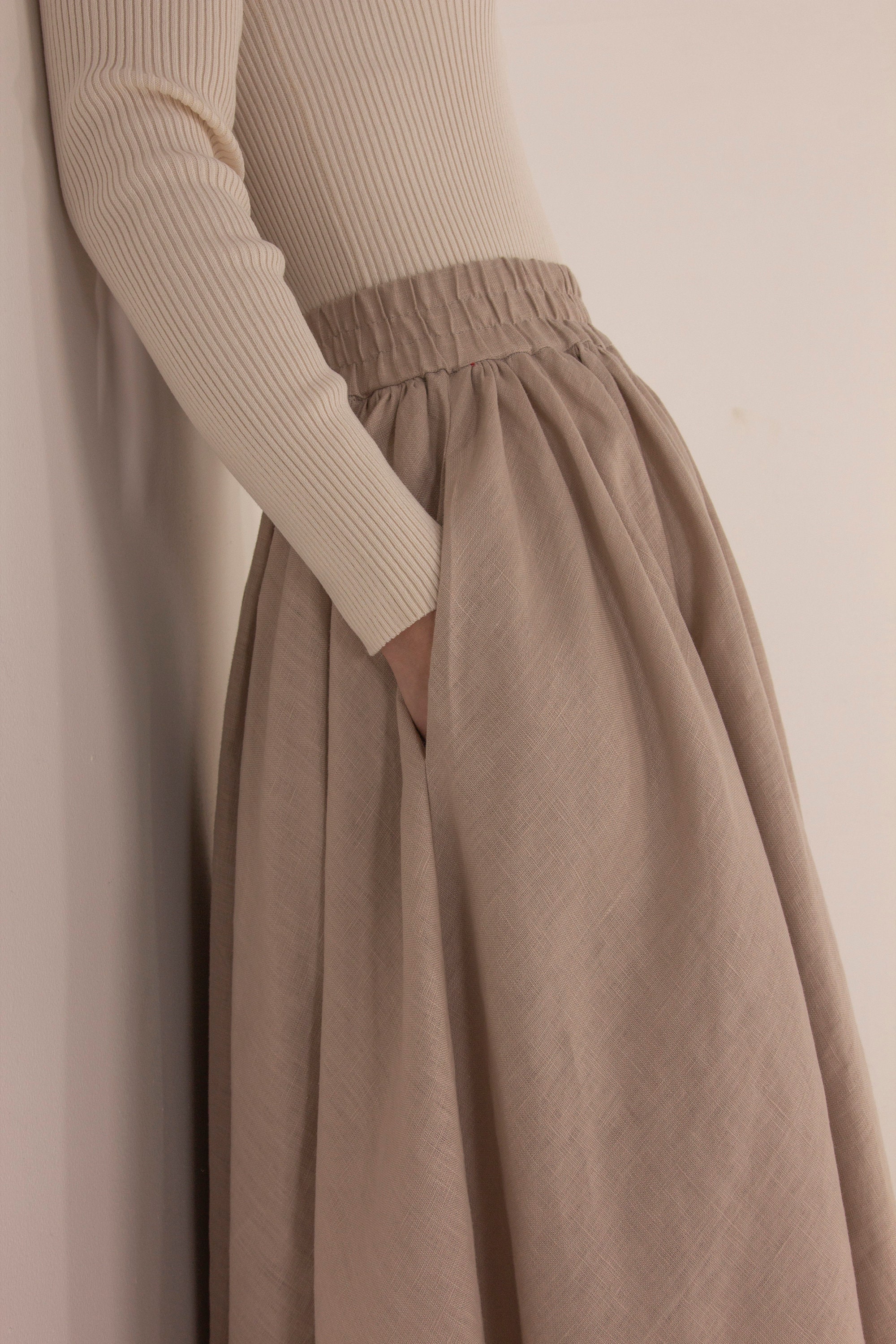 Mel gather skirt　ANDMARY　BROWN　M▲▲▲ tan_bubble_set.jpg?v=