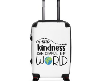 Kindness Can Change the World Peace Vacation Suitcase Travel Luggage Wedding or Honeymoon Suitcase - White (3 sizes)