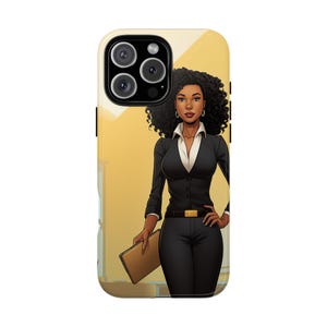 iPhone 16, iPhone 16 Pro, iPhone 16 Plus, iPhone 16 Pro Max Tough Cases African American Woman Business Woman Entrepreneur