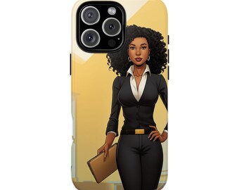 iPhone 16, iPhone 16 Pro, iPhone 16 Plus, iPhone 16 Pro Max Tough Cases African American Woman Business Woman Entrepreneur