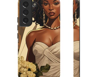 Samsung Galaxy S22 Samsung Galaxy S22 Plus Samsung Galaxy S22 Ultra Tough Case African American Bride Black bride wedding Dress Wedding Gown