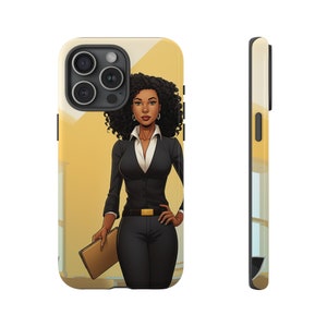 iPhone 15, iPhone 15 Pro, iPhone 15 Plus, iPhone 15 Pro Max Tough Cases African American Woman Business Woman Entrepreneur