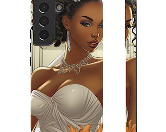 Samsung Galaxy S22 Samsung Galaxy S22 Plus Samsung Galaxy S22 Ultra Tough Case African American Bride Black bride wedding Dress Wedding Gown
