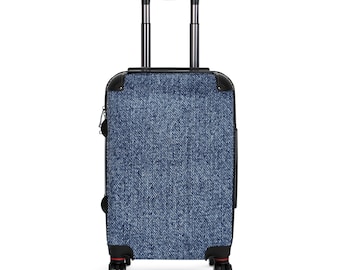 Denim look Vacation Suitcase Travel Luggage Wedding or Honeymoon Suitcase - 3 sizes