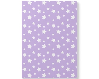 Starry Light Purple Lavender with White Stars Softcover Journal