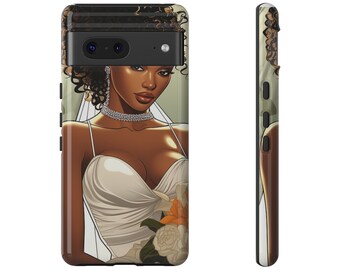 Google Pixel 7 Tough Cases African American Bride Black bride wedding Dress Wedding Gown