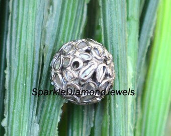 Accesorios de joyería hechos a mano, espaciadores redondos, cuentas de diamantes, cuentas de fornitura de diamantes, fornitura de plata de ley 925, cuentas de diamantes Polki naturales en rodajas.
