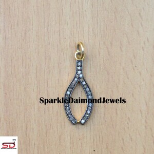 Diamond Horseshoe Pendant, 925 Silver Charm, Handmade Jewelry, Diamond Silver Pendant, Gold Plated Jewelry, 16&quot; Link Chain, Birthday Gift,