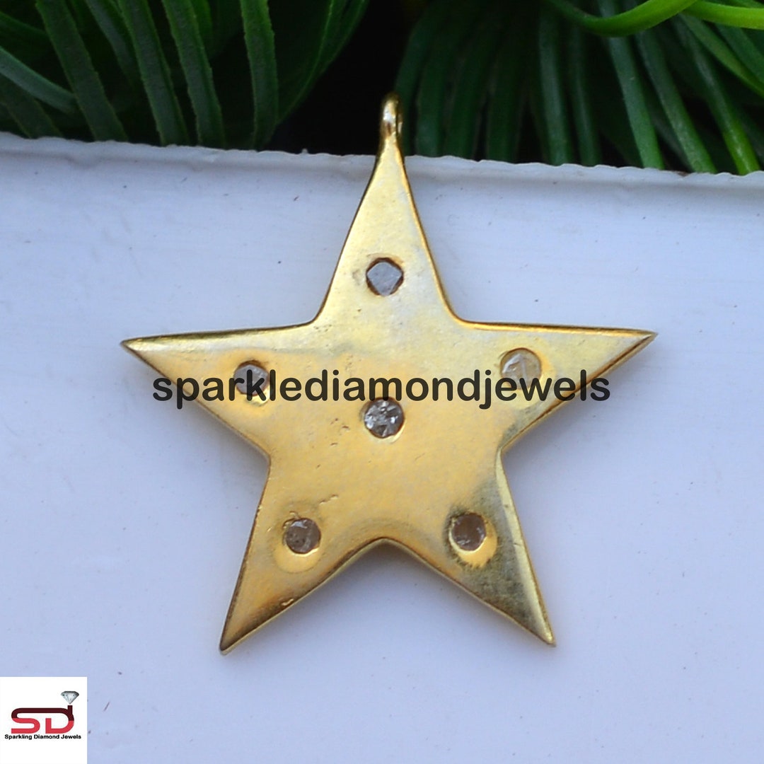 MATERIA Stern-Anhänger Aus 925er Silber – Vergoldet Oder Rhodiniert, 10x10x6 Mm, Für Armbänder & Ketten
