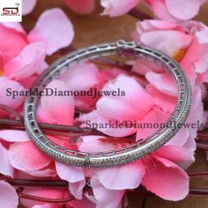 Pave Diamant Schmuck, 925 Sterling Silber Armreif, Diamant Voller Handgelenk Armreif, Diamant Silber Armreif, Handgemacht, Großhandel Frauen Schmuck