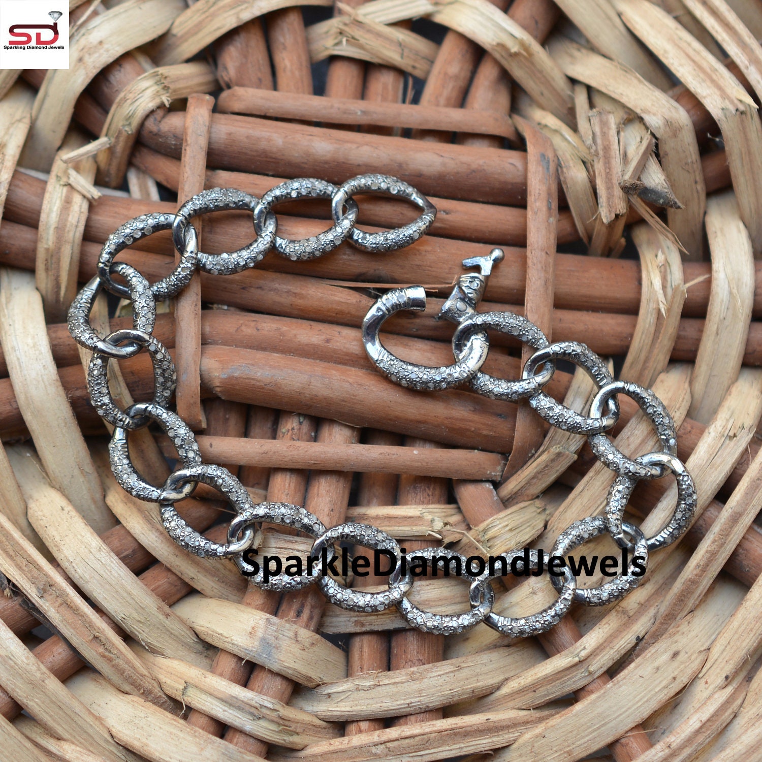 Silver Chainlink Pave Bracelet main image 1