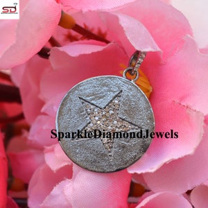 Star Pendant, 925 Silver Star Charm Jewelry, Pendant, Pave Diamond Star Necklace Handmade Jewelry Pave Diamond Star Jewelry Gift For Her