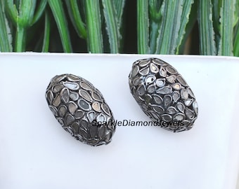 Joyería de Plata de Ley 925 para encontrar, rebanada Natural, cuentas de diamantes Polki, cuentas de diamantes para mujeres, accesorios para encontrar diamantes, joyería al por mayor