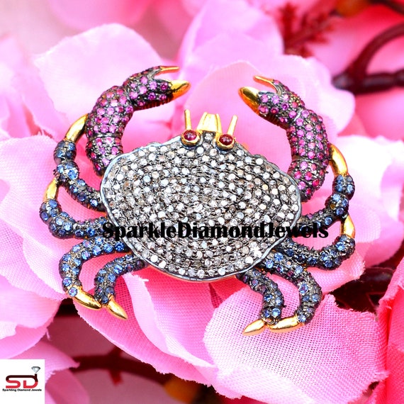 Diamond sale crab pendant