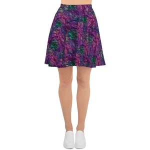 Crinkle Print Skater Skirt