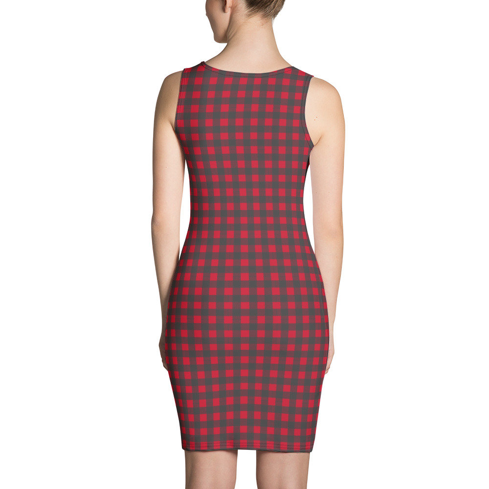 red and black plaid bodycon dress Booking Type:8 Day