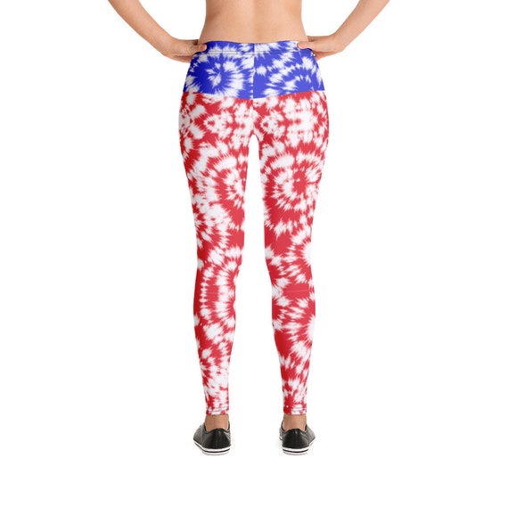 Blue Leggings Patriotic Yoga Pants - Etsy