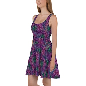 Crinkle Print Skater Dress