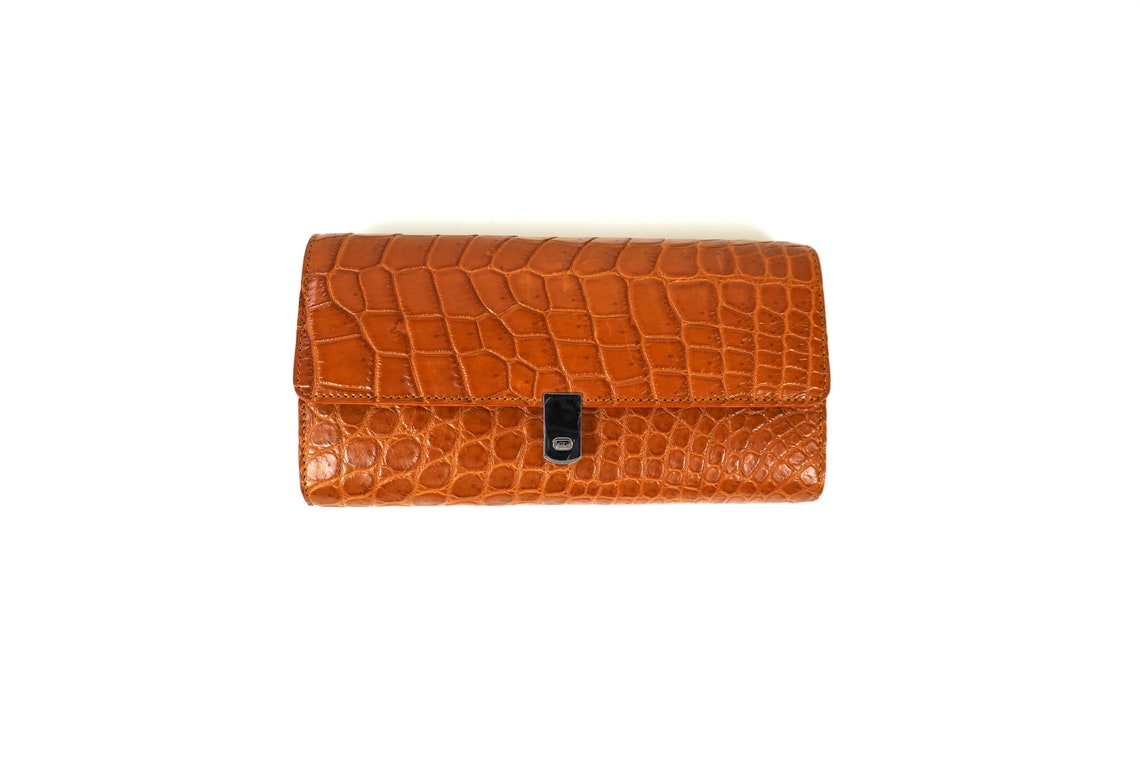 Genuine Crocodile Leather Crossbody Shoulder Clutch Bag Etsy