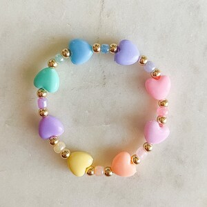 Rainbow Heart Bracelet with 4mm 14k Gold-filled and Pearl Beads | Customized Jewelry | Customized Beaded Bracelet | Name Bracelet