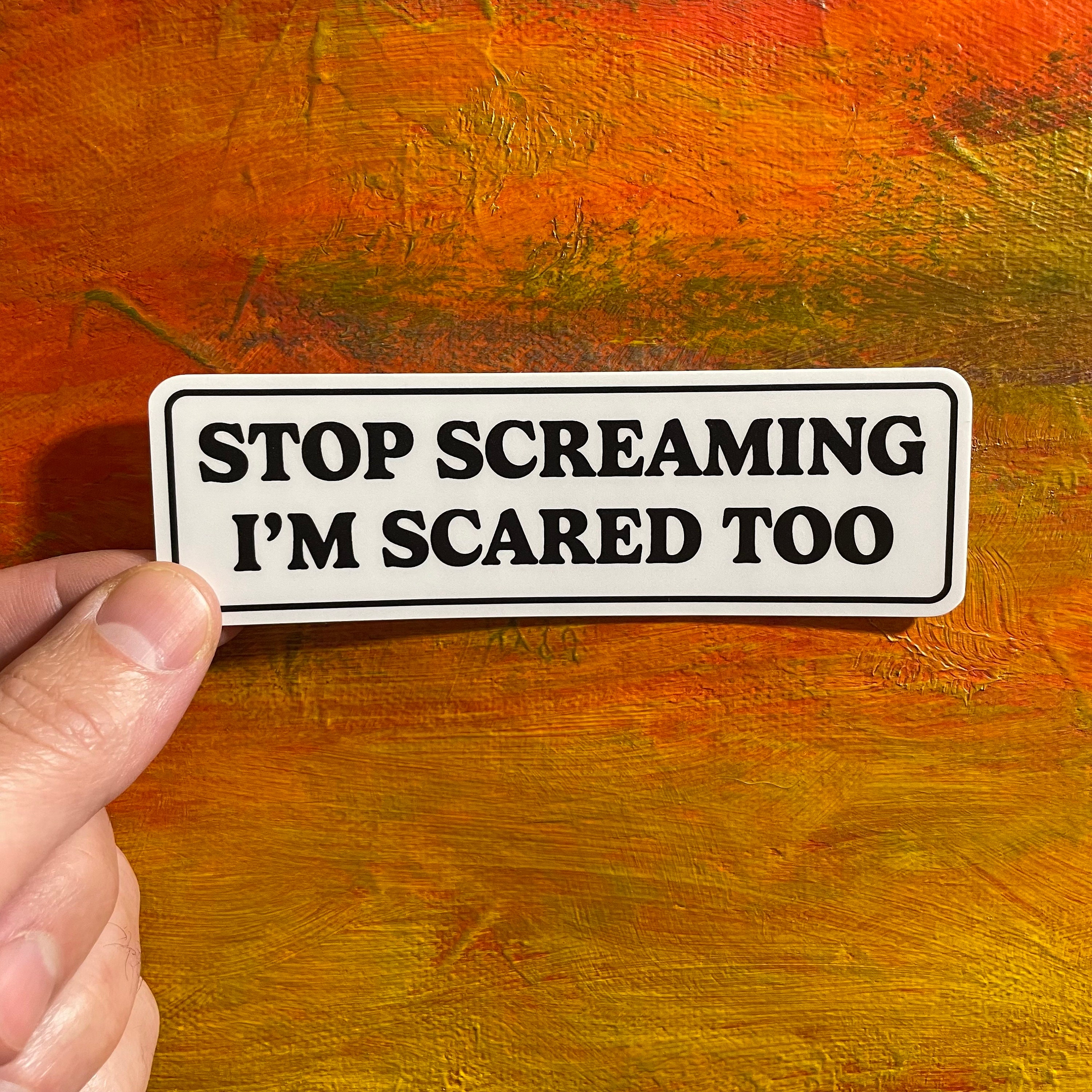 Afraid Sticker for Sale by giraffes69ing