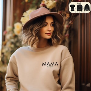 Personalised Mama Sweatshirt, Minimalist T-Shirt, Mother's Day Gift, Mama Hoodie, Pregnancy Announcement, New Mom Gift,  Mom To Be Gifts