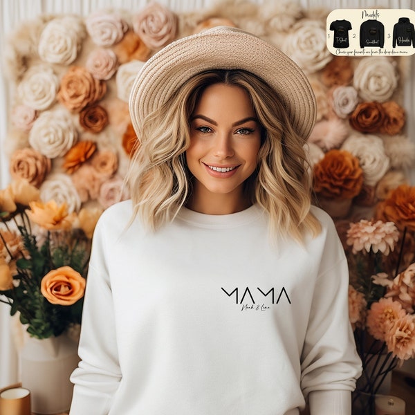 Personalised Mama Sweatshirt, Minimalist T-Shirt, Mother's Day Gift, Modern Mama Hoodie, Pregnancy Announcement Tee, New Mom To Be Gift