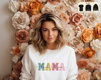 Personalisiertes Mama-Sweatshirt, T-Shirt-Geschenk für Mama, Muttertagsgeschenk, Geburtsgeschenk, individueller Mama-Hoodie, Schwangerschaftsankündigungsshirt für Mama
