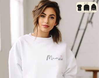 Mama Est 2023 Sweatshirt, Muttertagsshirt, Geschenk für Mama T-Shirt, Weihnachtsgeschenkpullover, Geburtstagsgeschenk, Retro Mama Hoodie, Schwangerschafts-T-Shirt