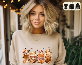 Niedliches Hundemama und Kaffee-Liebhaber-Sweatshirt, Kaffee-Hundemama-Hoodie, Muttertags-Sweat, Kaffee-Liebhaber-T-Shirt, Kaffee- und Hundemama-Geschenke