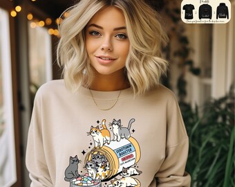 Cat Mom Sweatshirt: Lustiges Serotonin Booster Tee, Geschenk für Katzenliebhaber