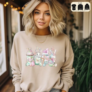 Easter Coffee Sweatshirt, Rabbit Coffe T-Shirt, Easter Coffee Bunny Sweatshirt, Happy Easter Hoodie, Coffee Lover Shirt, Cute Easter Gift,