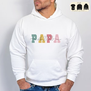 Benutzerdefiniertes Papa-Shirt mit Namen, Vater-T-Shirt, Papa-Schwangerschaftsankündigungs-Sweatshirt, Vatertag personalisierte Geschenke, Vintage Papa-Hemd