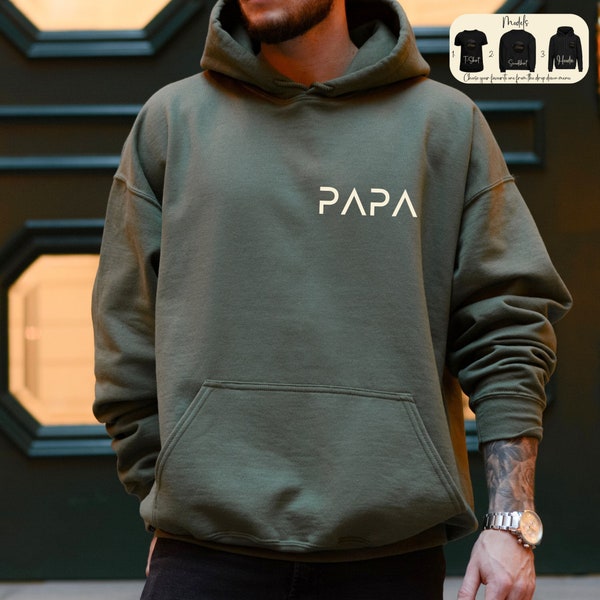 Personalised Papa Sweatshirt, Dad T-Shirt, Father's Day Gift, Custom Name Papa Hoodie, Pregnancy Announcement, New Dad Gift, Dad To Be Gifts