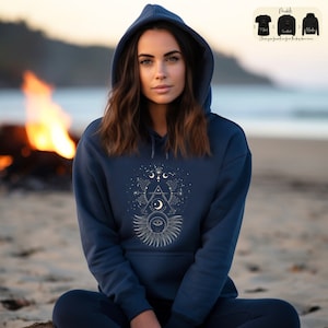 Celestial Sweatshirt, Moon T Shirts, Moon Graphic Tee, Moon Phase Astrology Hoodie, Astronomy  Shirt, Boho Mystical Sweater Oversized