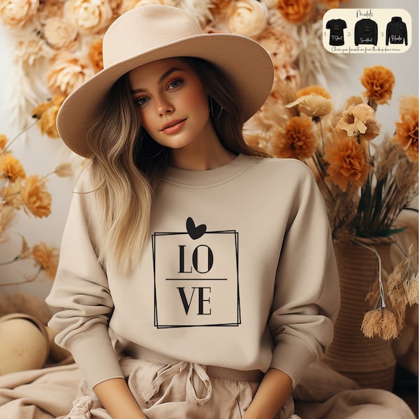 Valentinstag T-Shirt, Valentinstag Geschenke für Sie, Liebe Sweatshirt, Herz Hoodie, Liebe T-Shirt, Minimalistischer Pullover, Geschenke zum Valentinstag für Sie