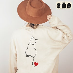 Minimalist Cat T-Shirt, Cat Lover Sweatshirt, Gifts for Cat Lovers, Gift for Cat Mom, Animal Lover Tee, Cat Lovers Hoodie, Cat Owner Shirt